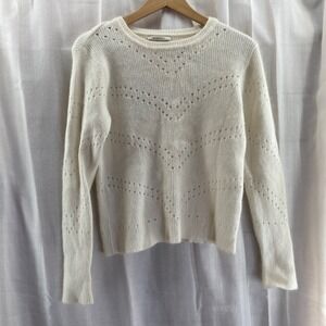 Ragdoll‎ Los Angeles Cream Angora Blend Knit Chevron Sweater - Size S